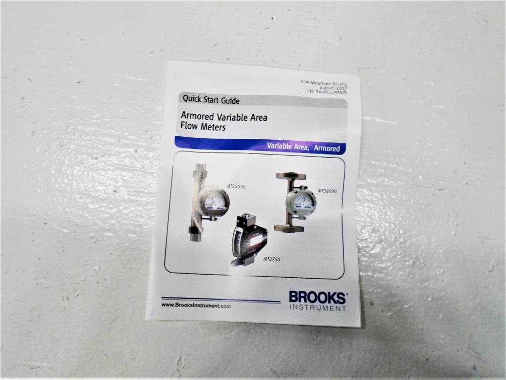 Brooks 1/2" NPT Armored Variable Area Flow Meter, Model 3810GAD08DABA1A00000